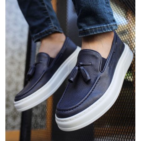 FOH-Store-Shoes-NAVY-BLUE-Men-Dress-Classic-Artificial-Leather-Business-Suits-Slip-On-Luxury-Footwear-2