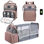 Folding-Mommy-Bag-Lightweight-Portable-Folding-Crib-Bed-Large-capacity-Baby-Backpack-Female-Mommy-Outting-Bag