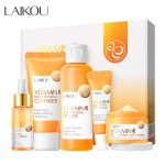 LAIKOU-Vitamin-C-Facial-Whitening-Care-Set-Face-Cleanser-Fade-Dark-Circles-Eye-Cream-Essence-Lighten